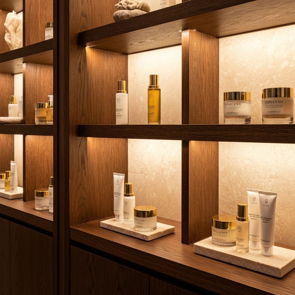 Products in spa setting